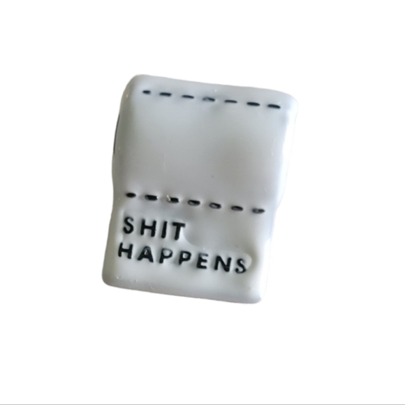 🎆Linx Sterling Silver 925 Shit Happens Toilet Paper Funny Bracelet Charm - Picture 3 of 7